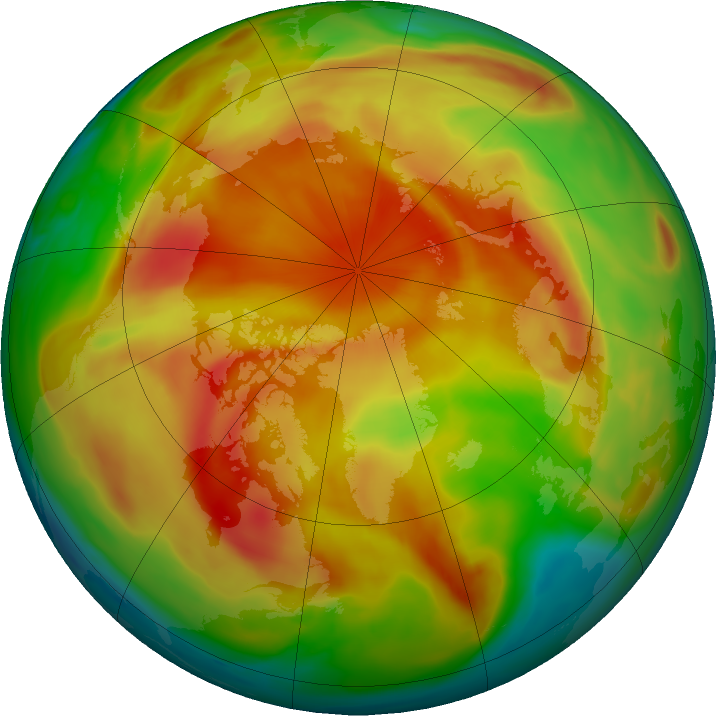 Arctic ozone map for 02 April 2023